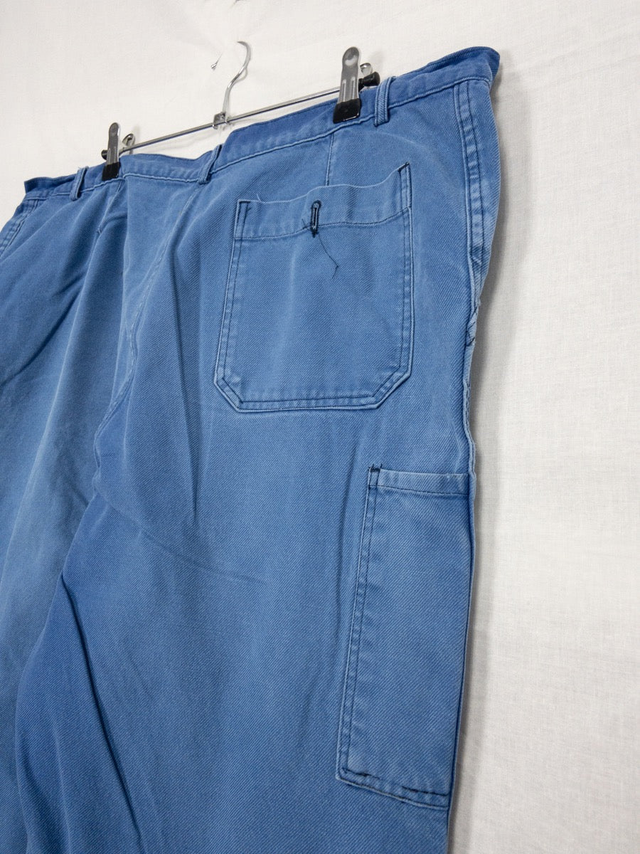1970s French Blue Work Pants, Size XL
