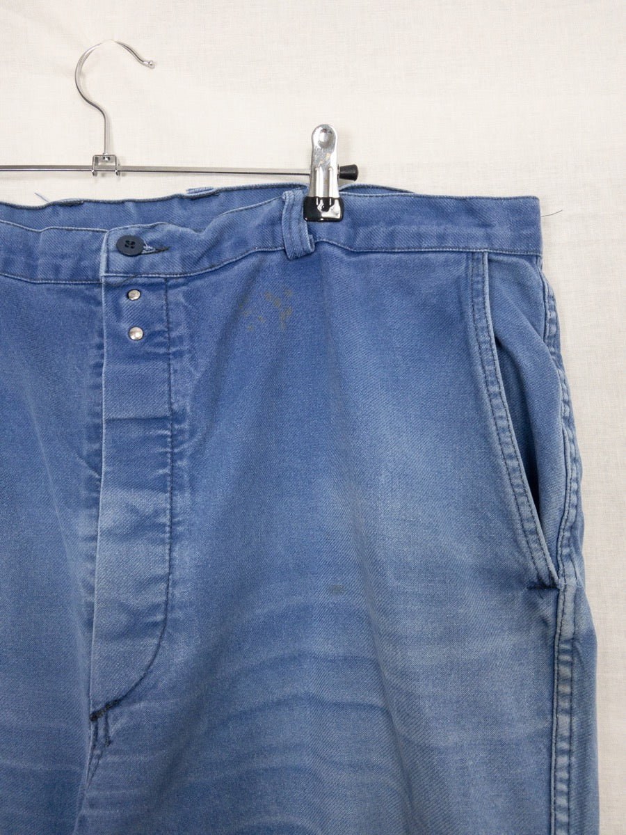 1970s French Blue Work Pants, Size XL/2XL
