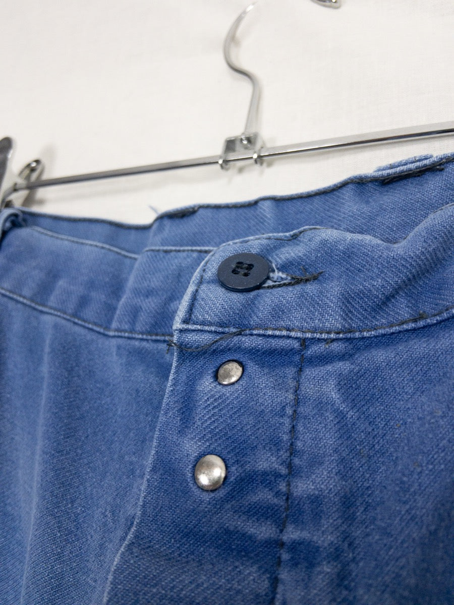 1970s French Blue Work Pants, Size XL/2XL