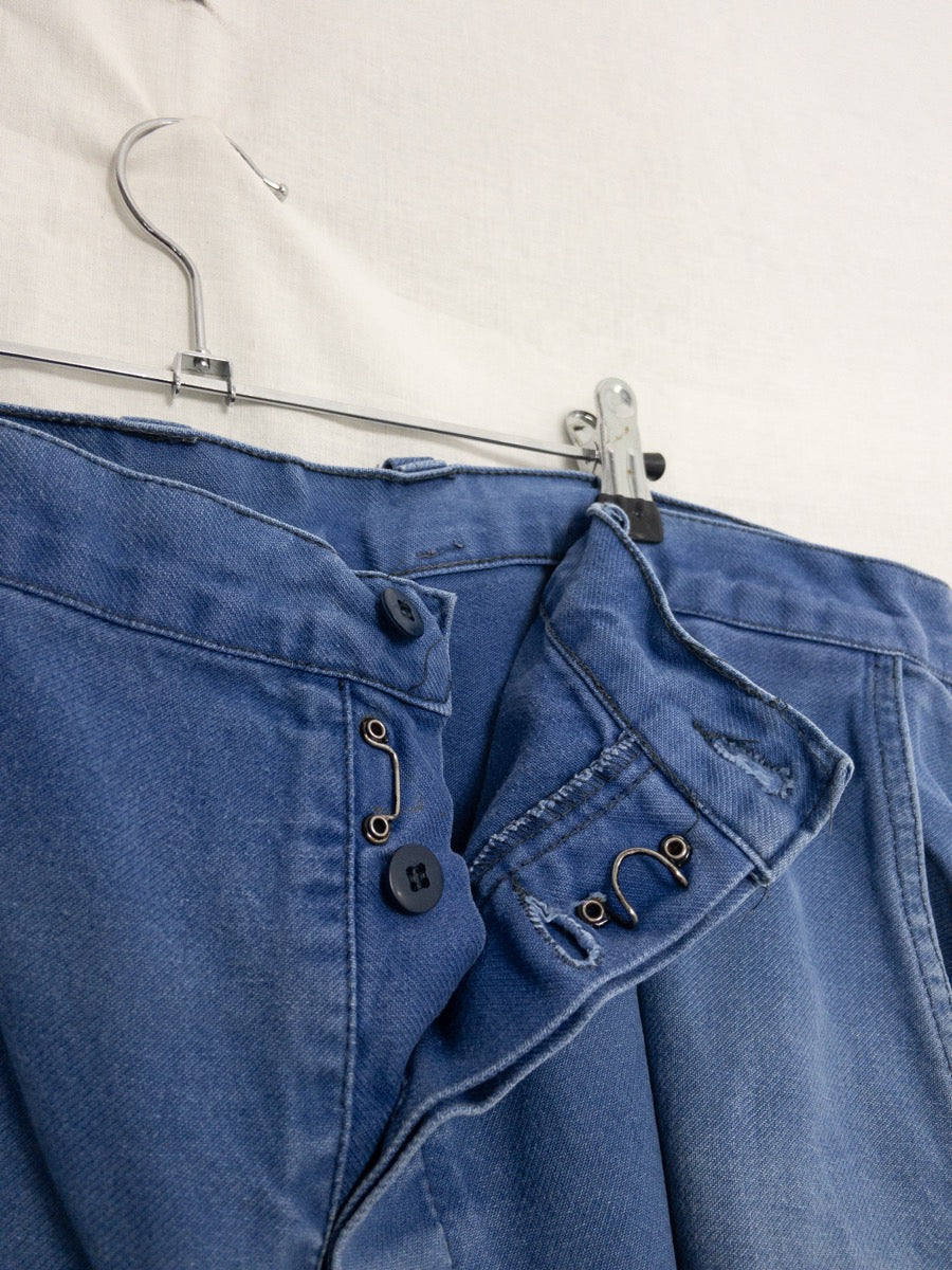 1970s French Blue Work Pants, Size XL/2XL