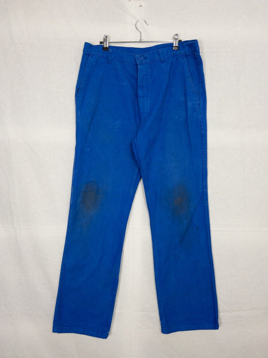 1990s French Blue Work Pants, Size M/L
