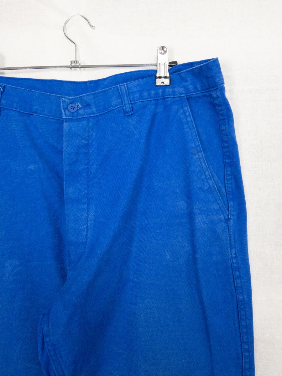 1990s French Blue Work Pants, Size M/L