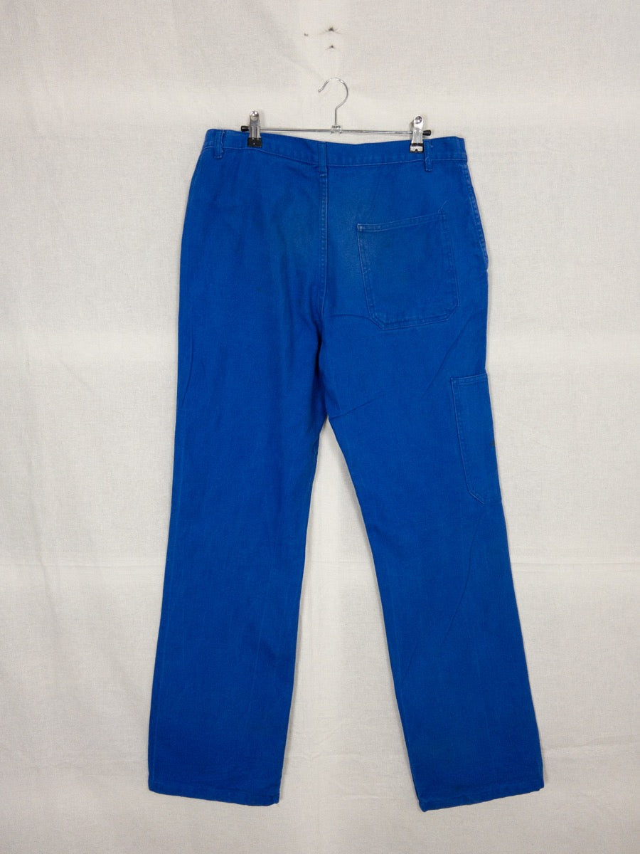 1990s French Blue Work Pants, Size M/L