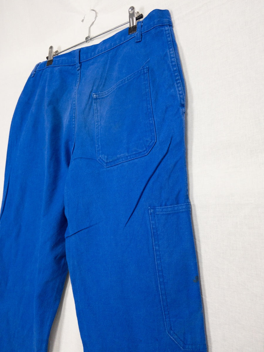 1990s French Blue Work Pants, Size M/L
