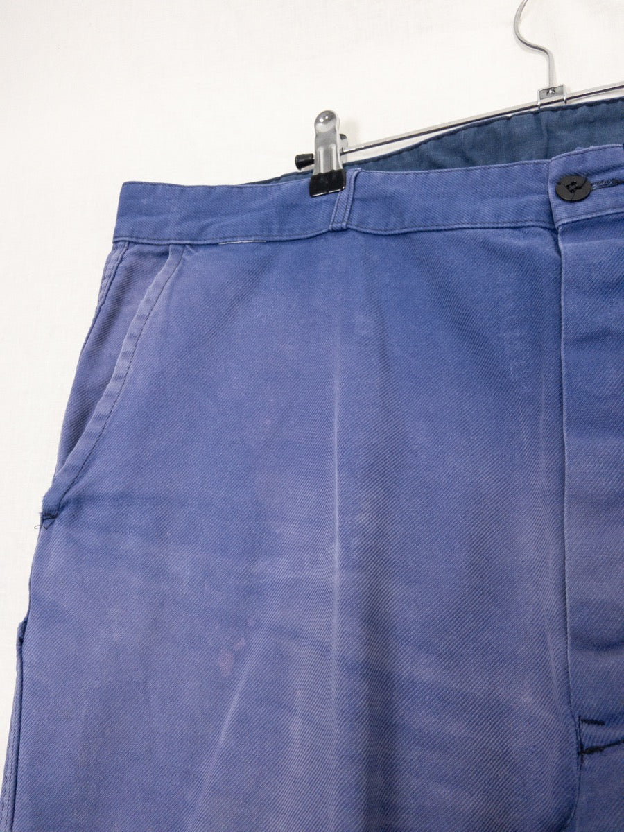 1970s French Blue Work Pants, Size 2XL