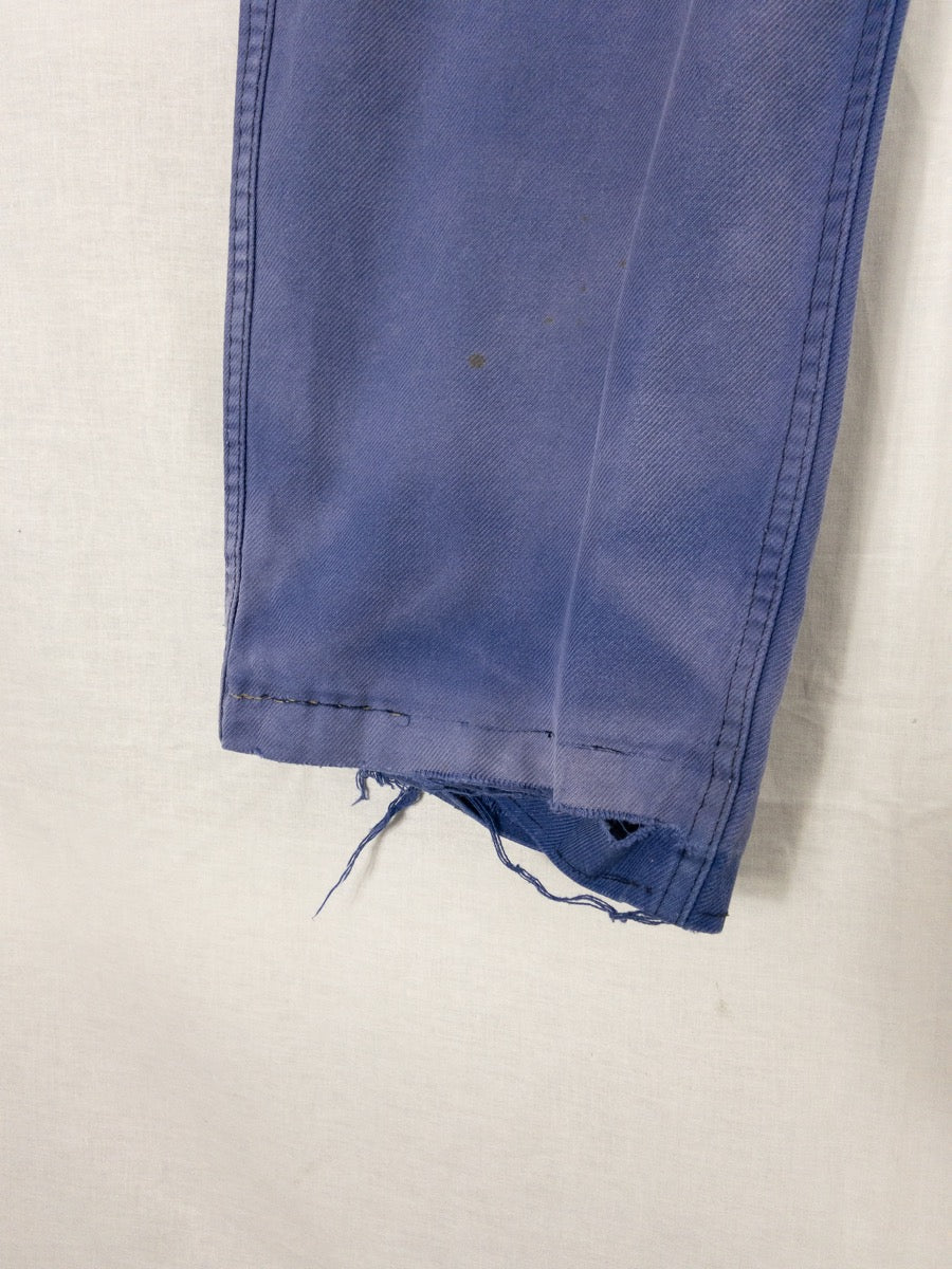 1970s French Blue Work Pants, Size 2XL