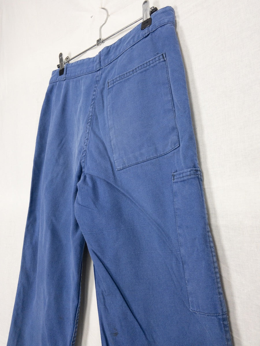 1980s French Blue Work Pants, Size S