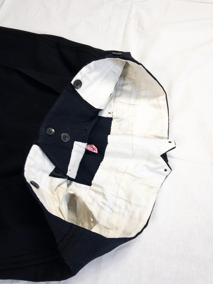 1930 French Tailored Black Pants, Size XL