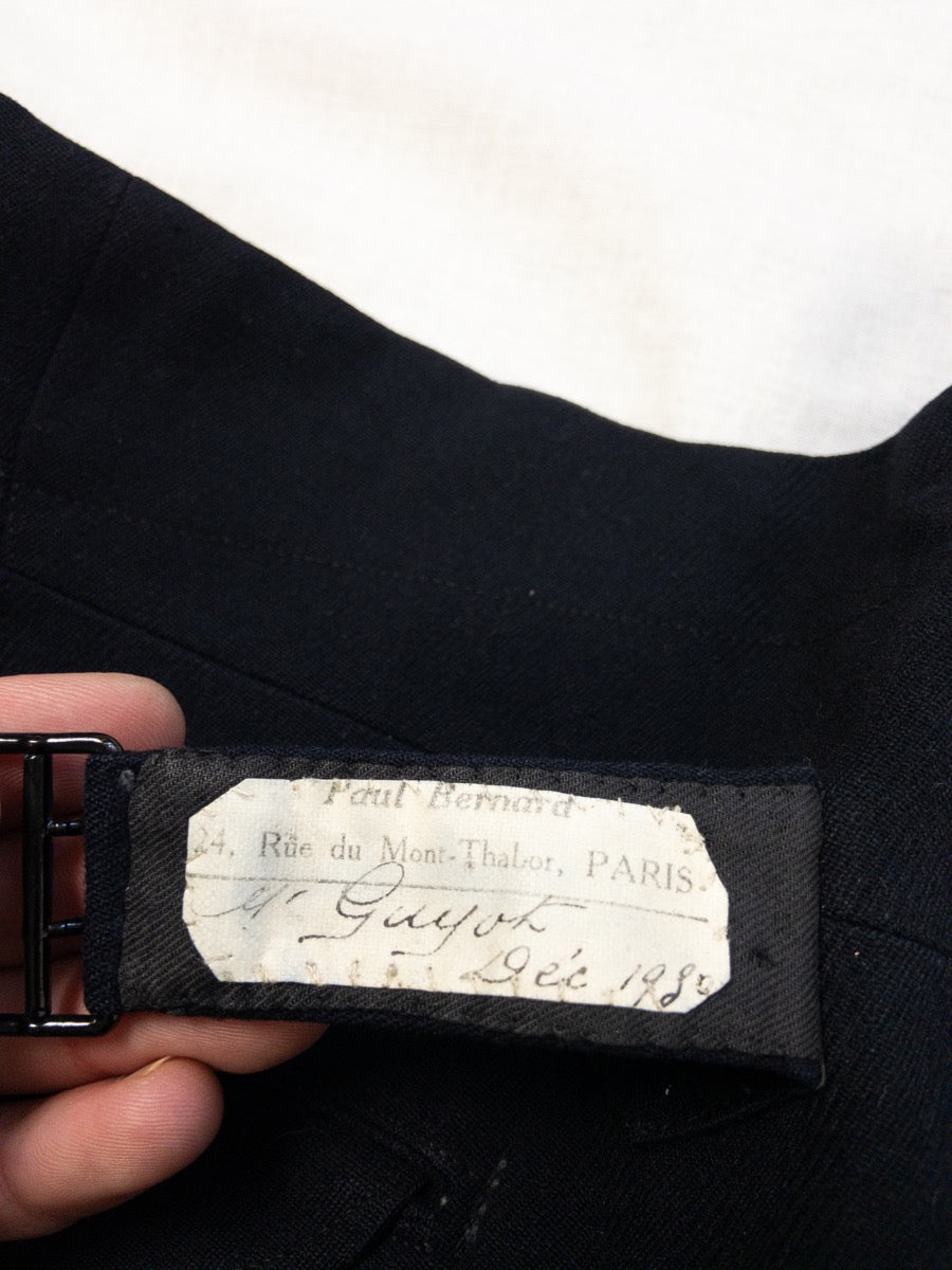 1930 French Tailored Black Pants, Size XL