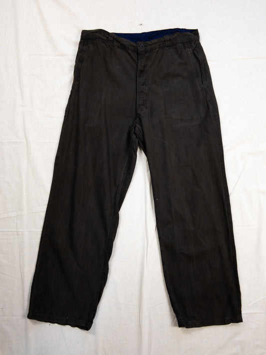 1970s French Brown Work Pants, Size XL