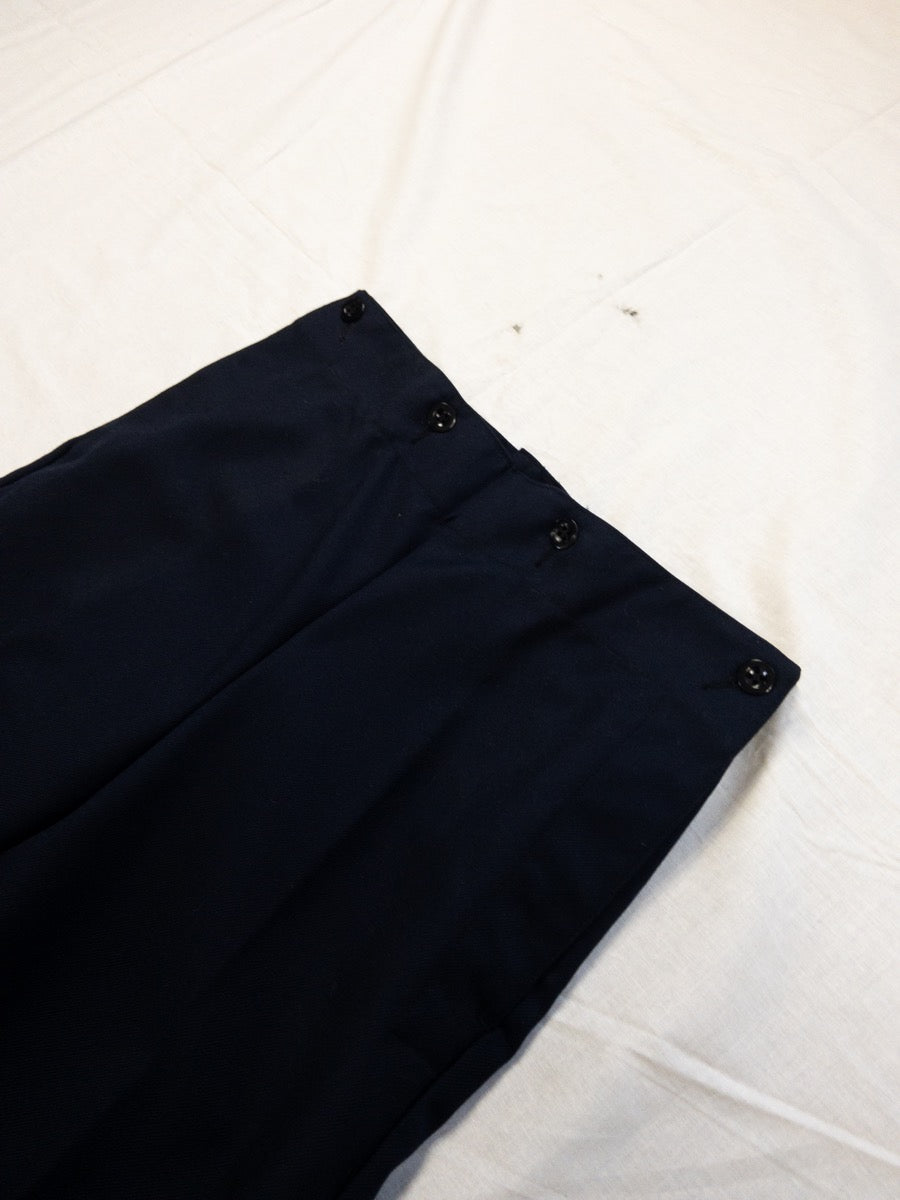 1990s French Navy Deck Wool Pants, Size S