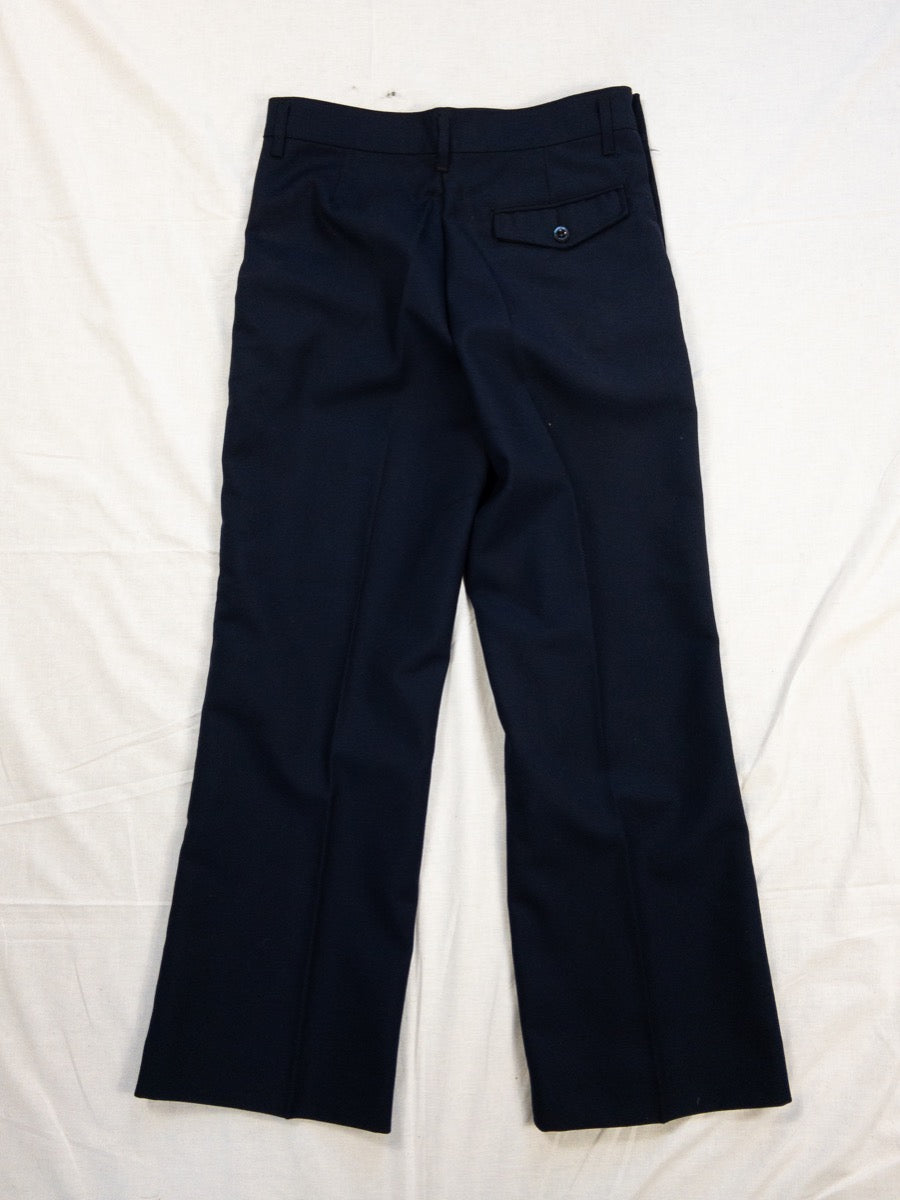 1990s French Navy Deck Wool Pants, Size S