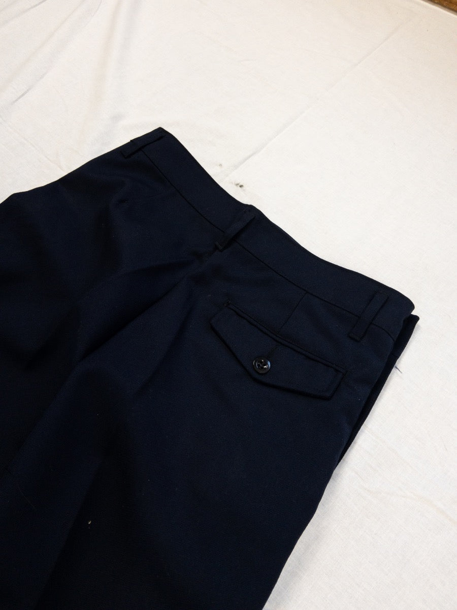 1990s French Navy Deck Wool Pants, Size S