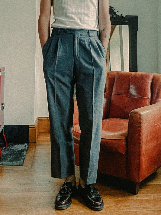 1960s Grey Wool Pants, French Army, Size S
