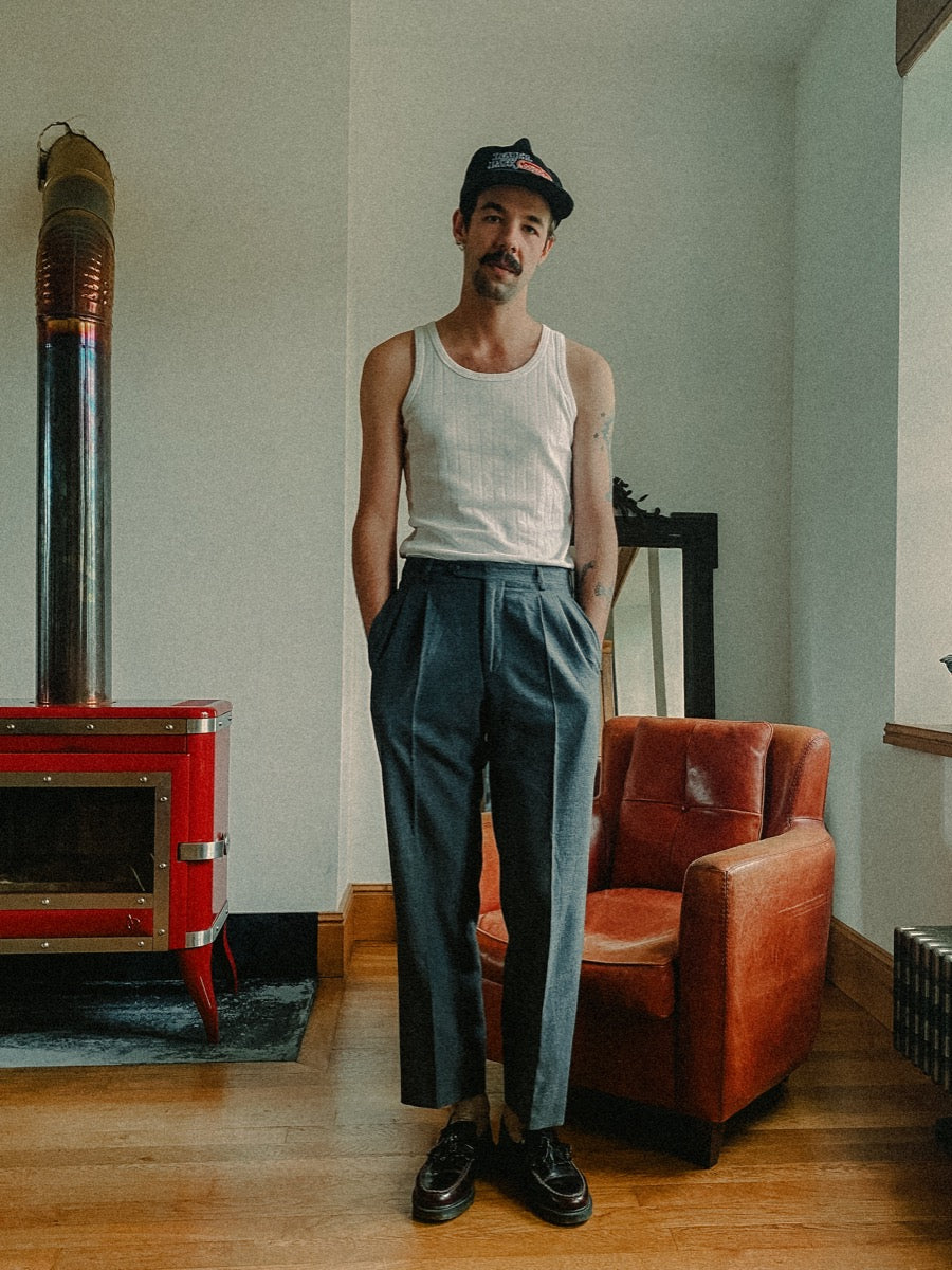 1960s Grey Wool Pants, French Army, Size S