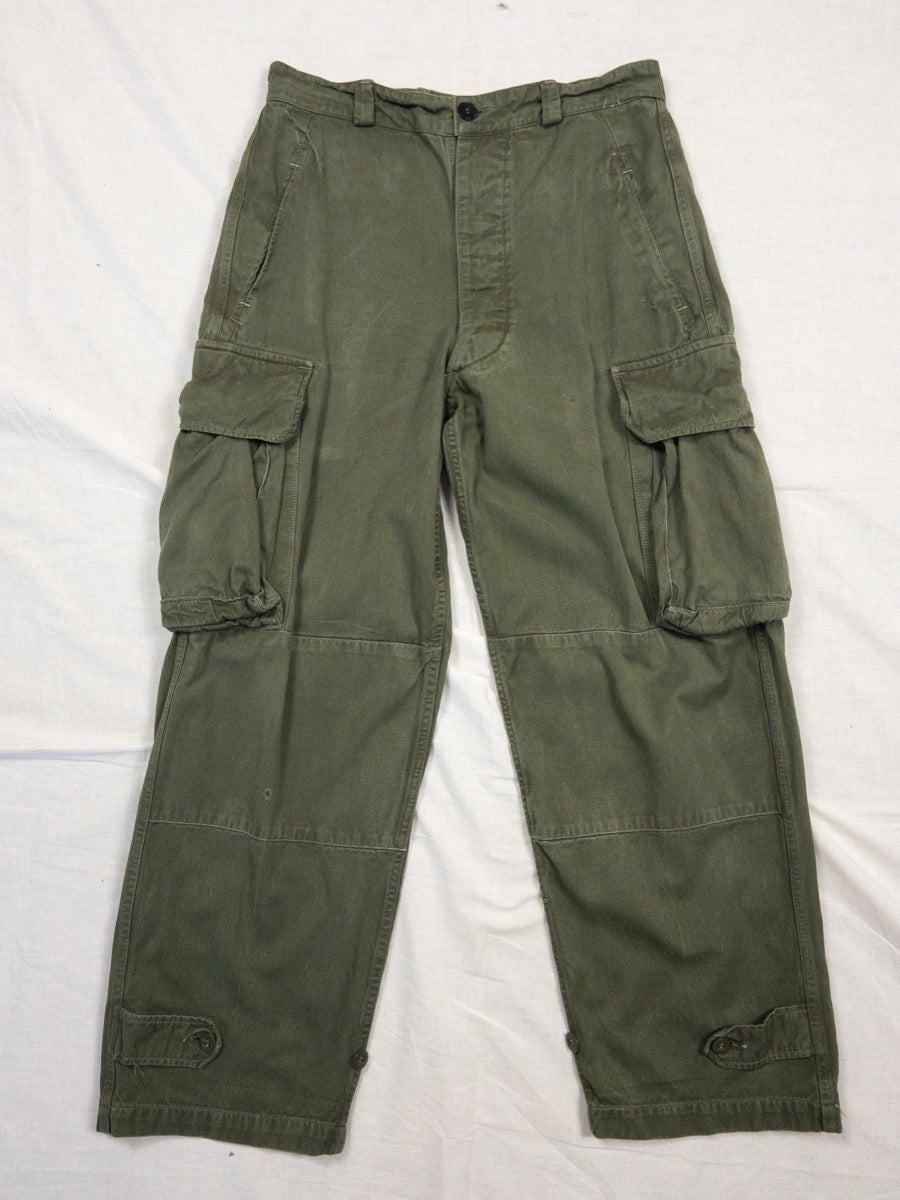 1950s French Army M47 Hbt Cargo Pants, Deadstock, Size S