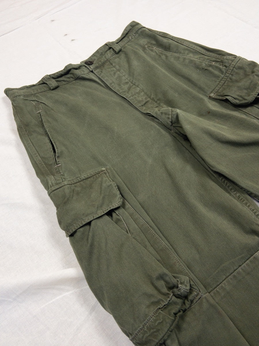 1950s French Army M47 Hbt Cargo Pants, Deadstock, Size S