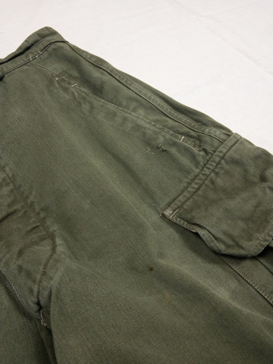 1950s French Army M47 Hbt Cargo Pants, Deadstock, Size S