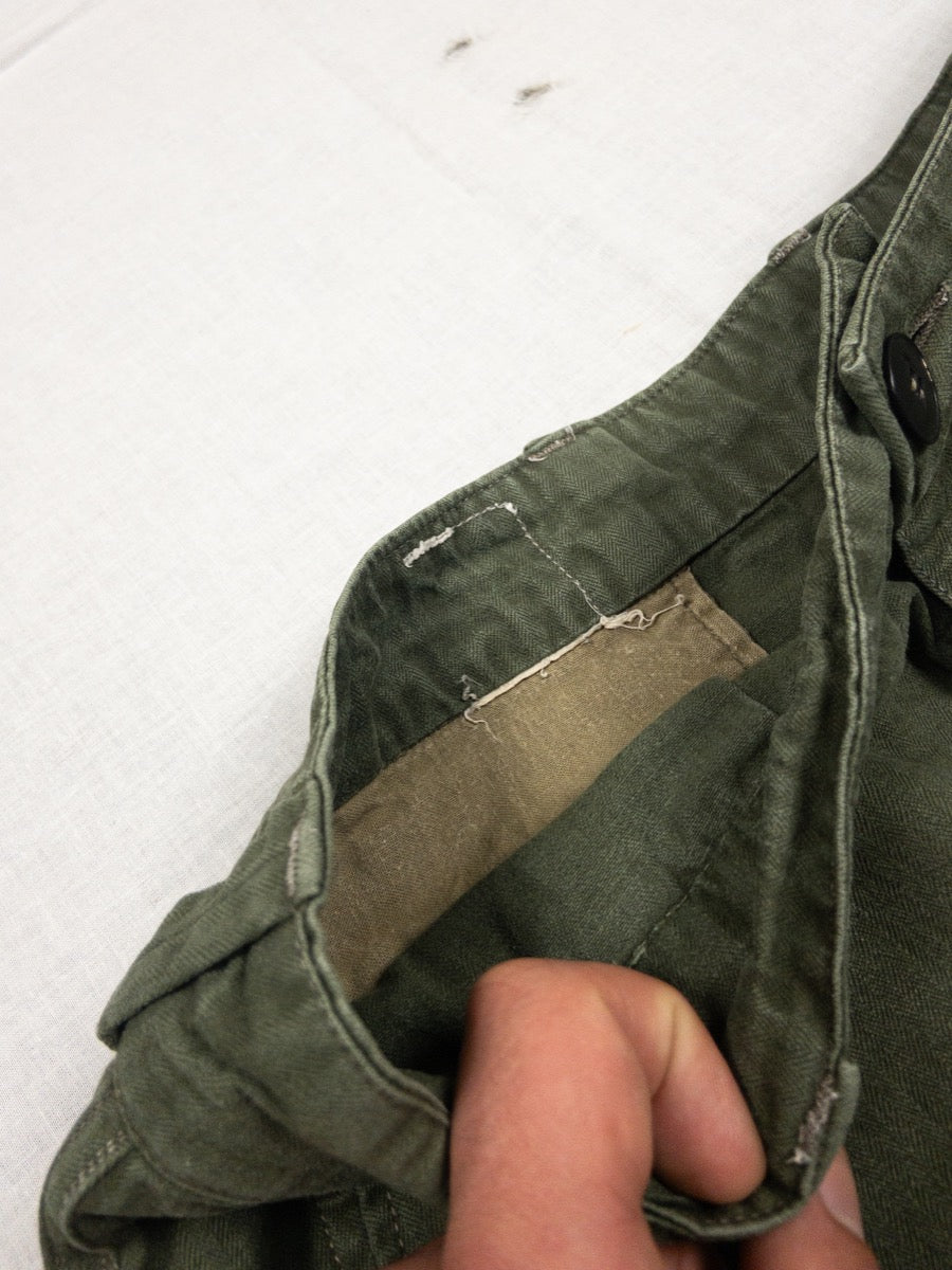 1950s French Army M47 Hbt Cargo Pants, Deadstock, Size S