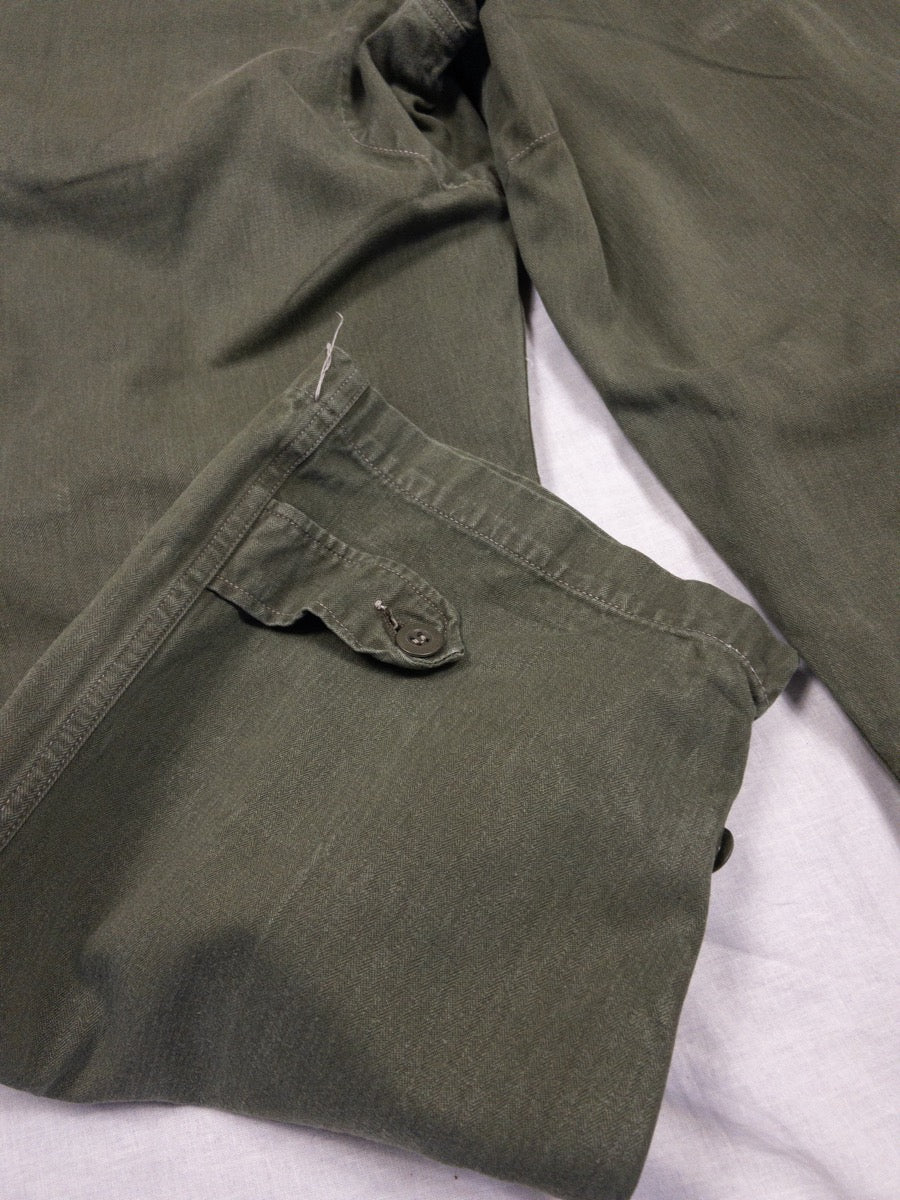 1950s French Army M47 Hbt Cargo Pants, Deadstock, Size S