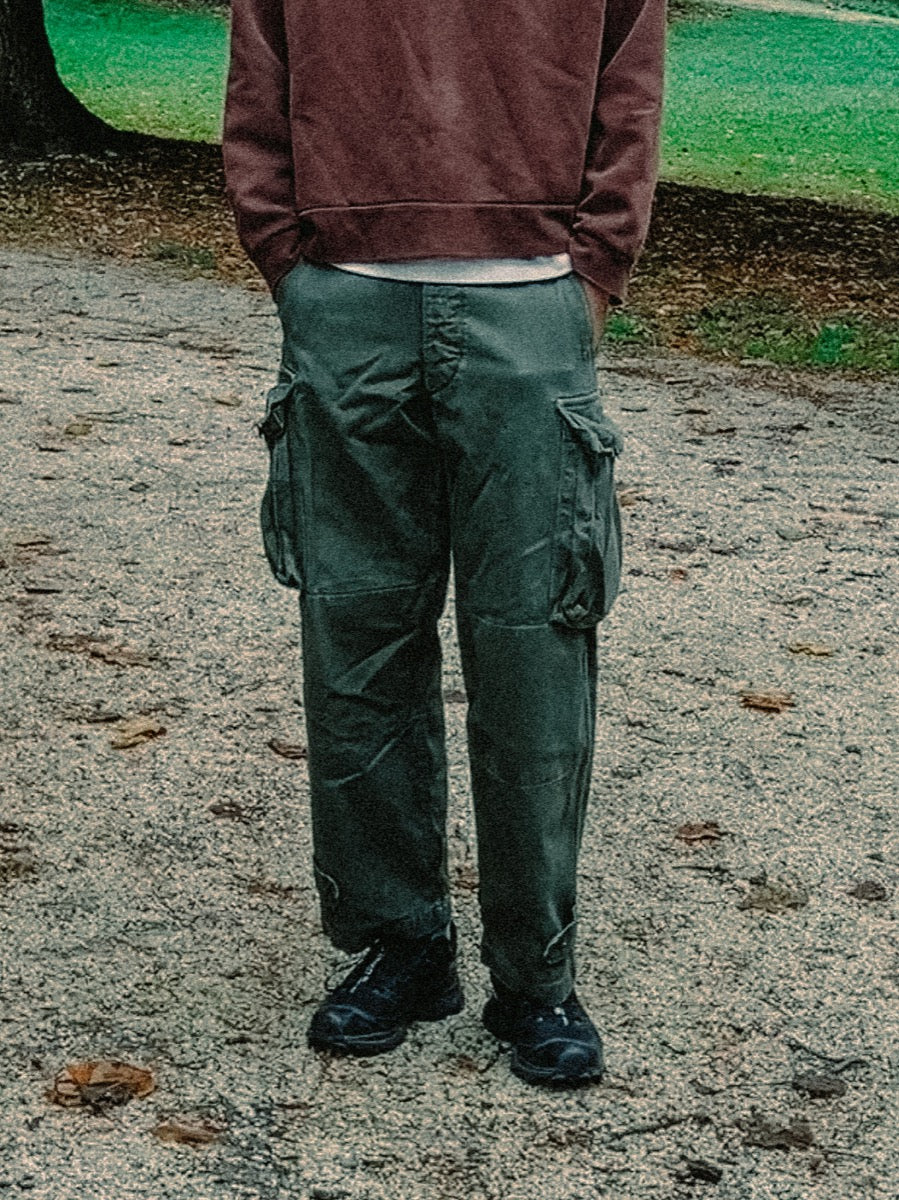 1950s French Army M47 Hbt Cargo Pants, Deadstock, Size S