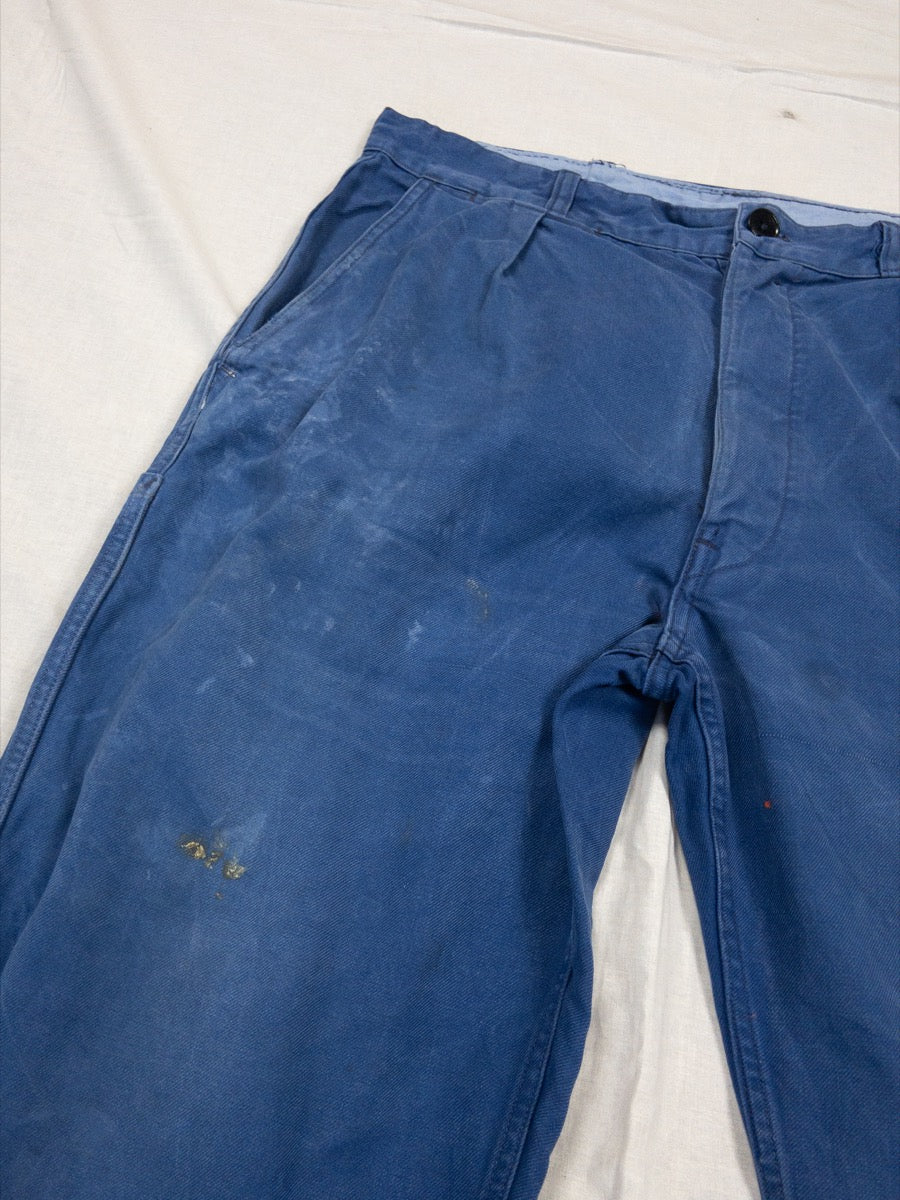 1970s French Blue Work Pants, Size M