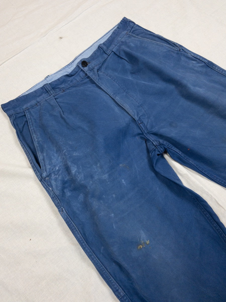 1970s French Blue Work Pants, Size M