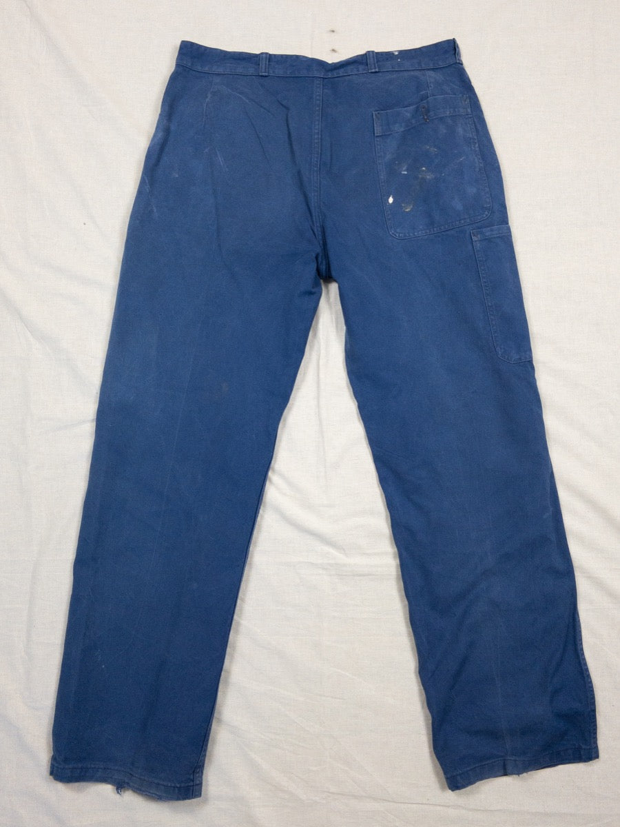 1970s French Blue Work Pants, Size M