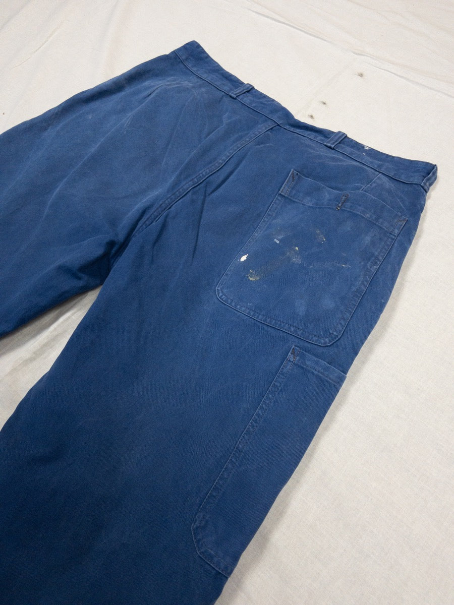 1970s French Blue Work Pants, Size M