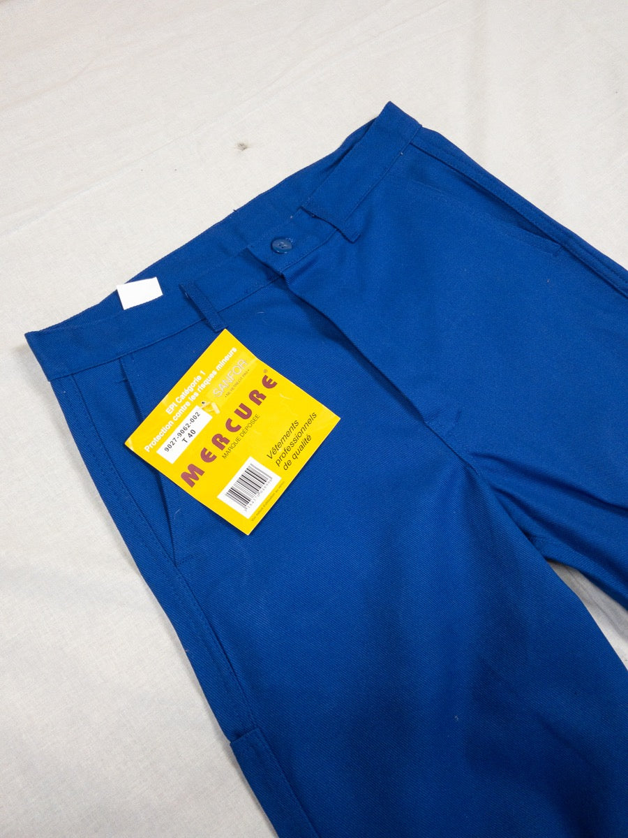1990s French Blue Work Pants, Deadstock, Size S