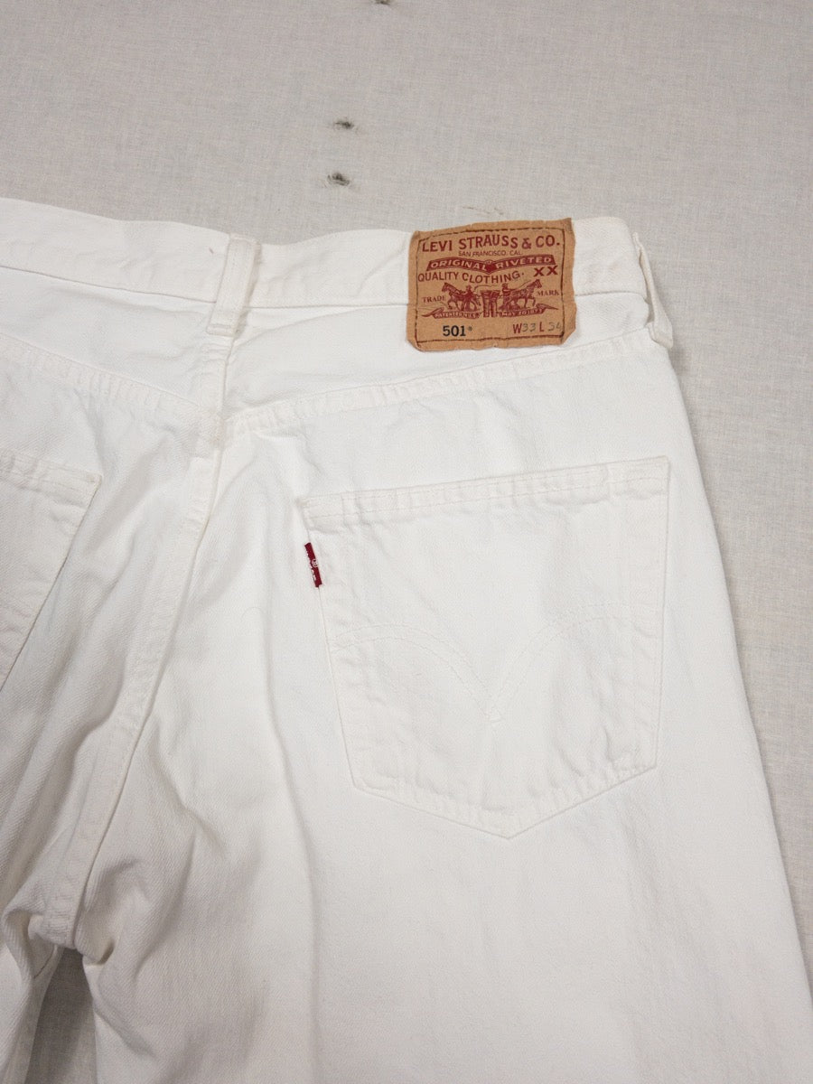 Vtg Levi’s 501 White Jeans, W33 L34