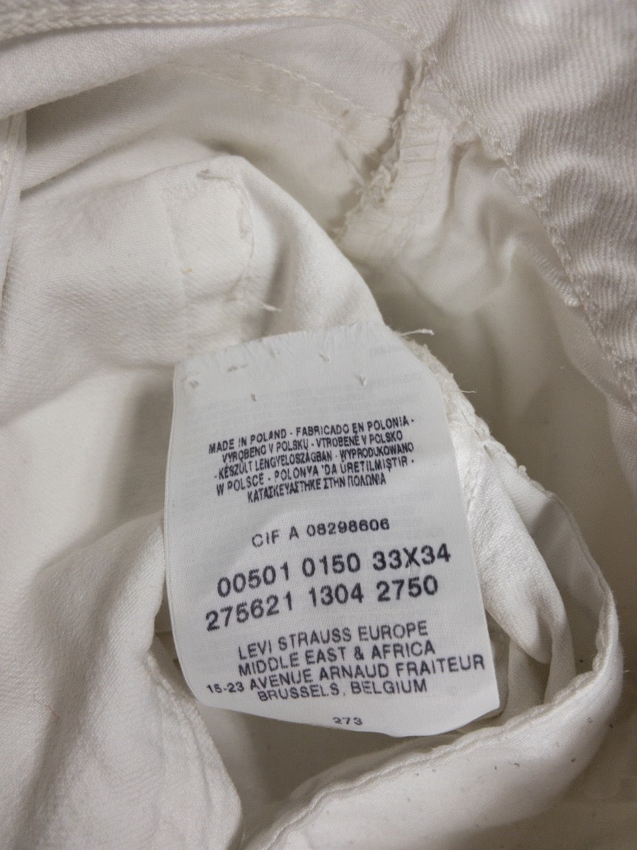 Vtg Levi’s 501 White Jeans, W33 L34