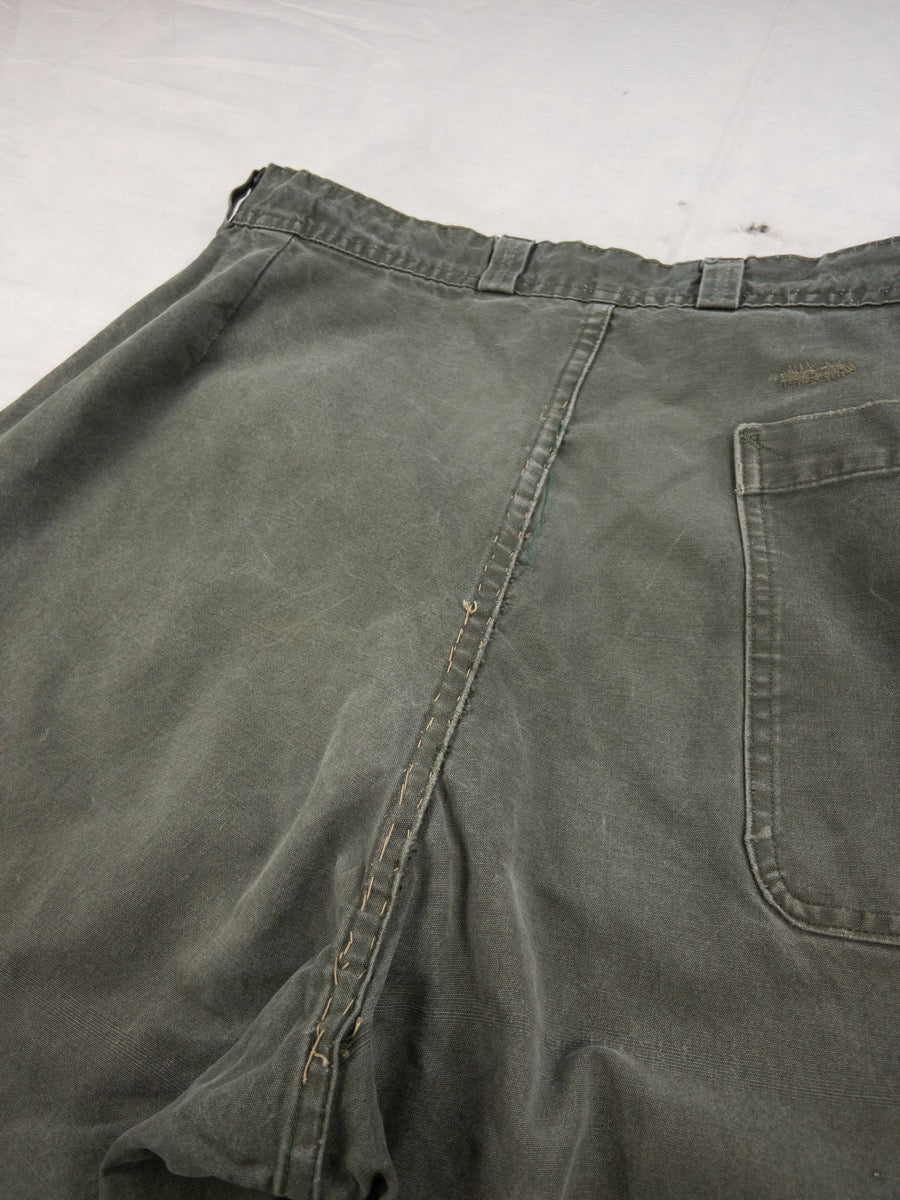 1970s French Army Pleated Pants, Size S/M