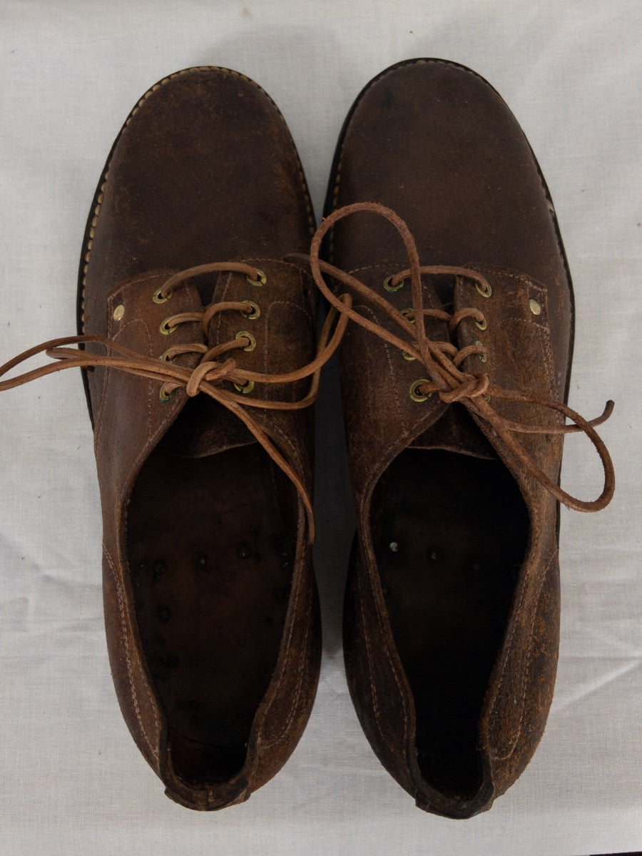 1957 French Army Derby Shoes, Rough out Leather, Size US 8 - EU 41