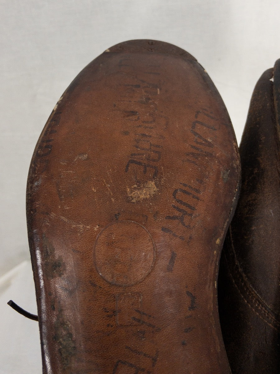 1957 French Army Derby Shoes, Rough out Leather, Size US 8 - EU 41