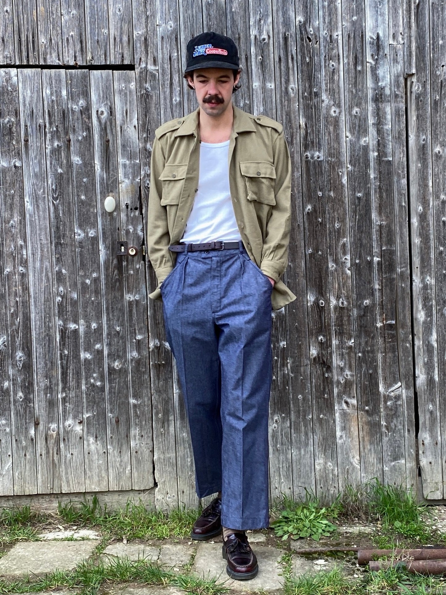 1980s Italian Flannel Overshirt, Size M to XL