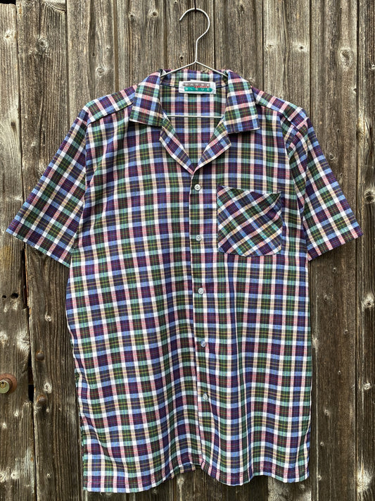 1980s French Short Sleeves Shirt, Size XL