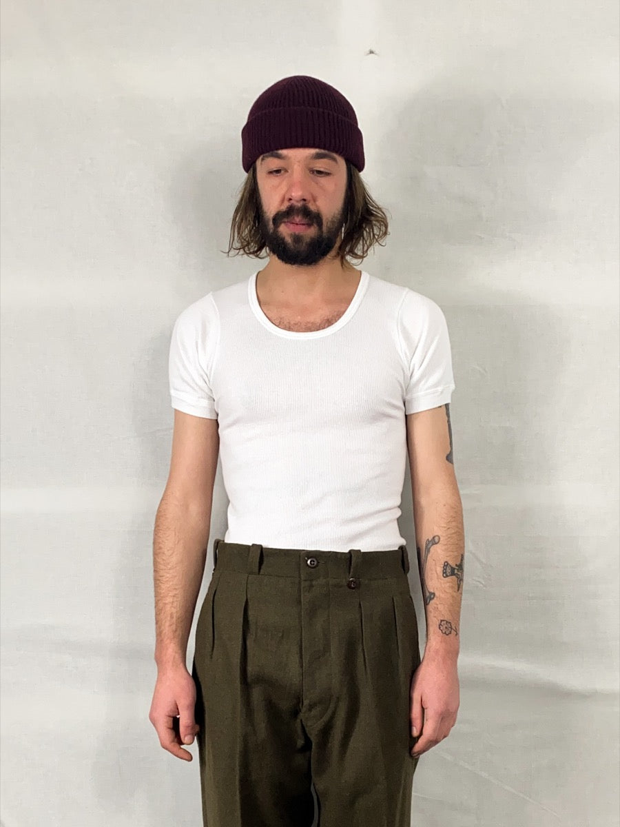 Vintage White T-shirt, Tubular & Deadstock, German Army