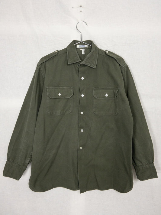 1970s Olive Green Shirt, Size L/XL