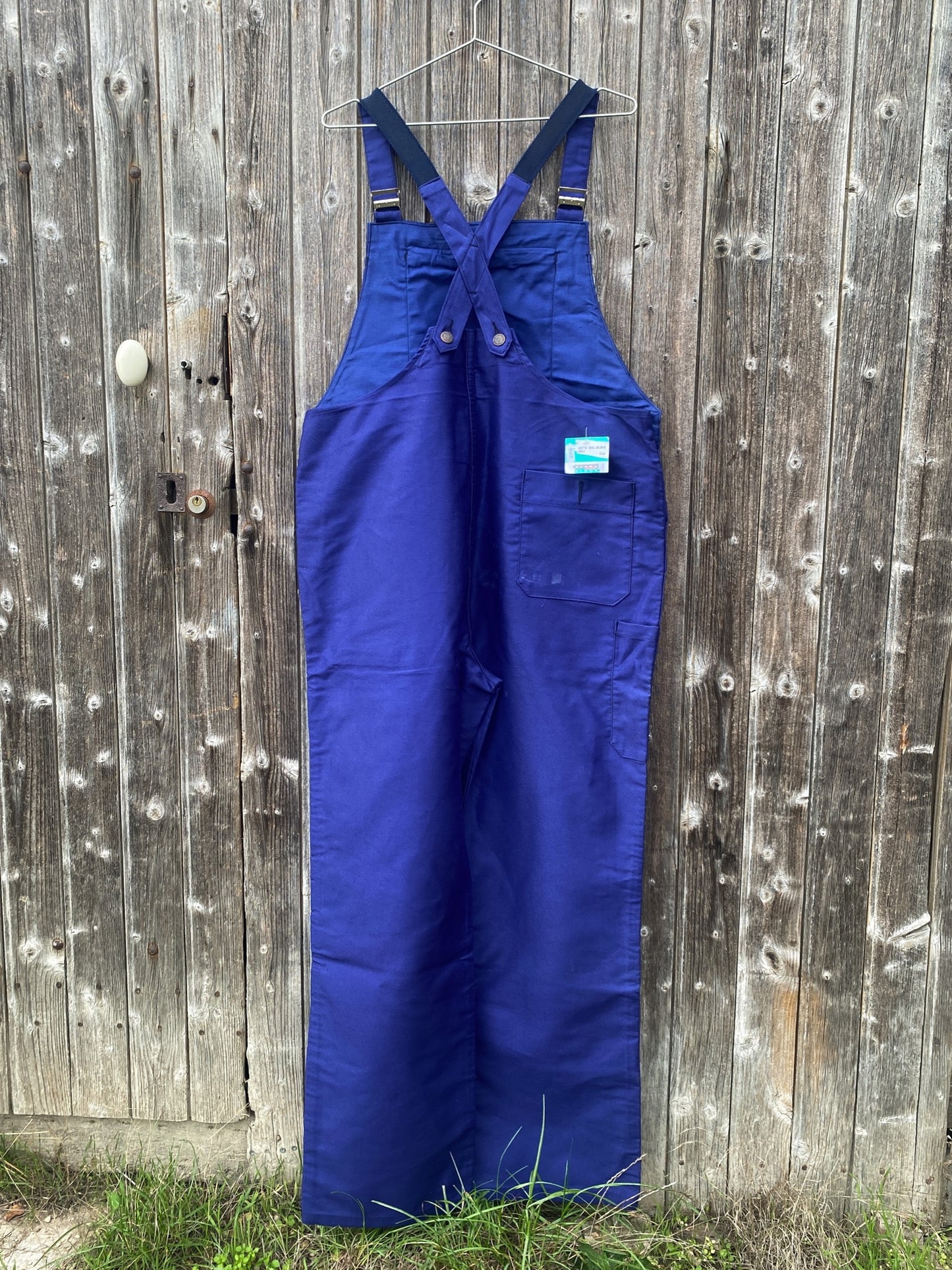 1970s Moleskine « Barbe Bleu » French Dungarees, Deadstock, Size XL