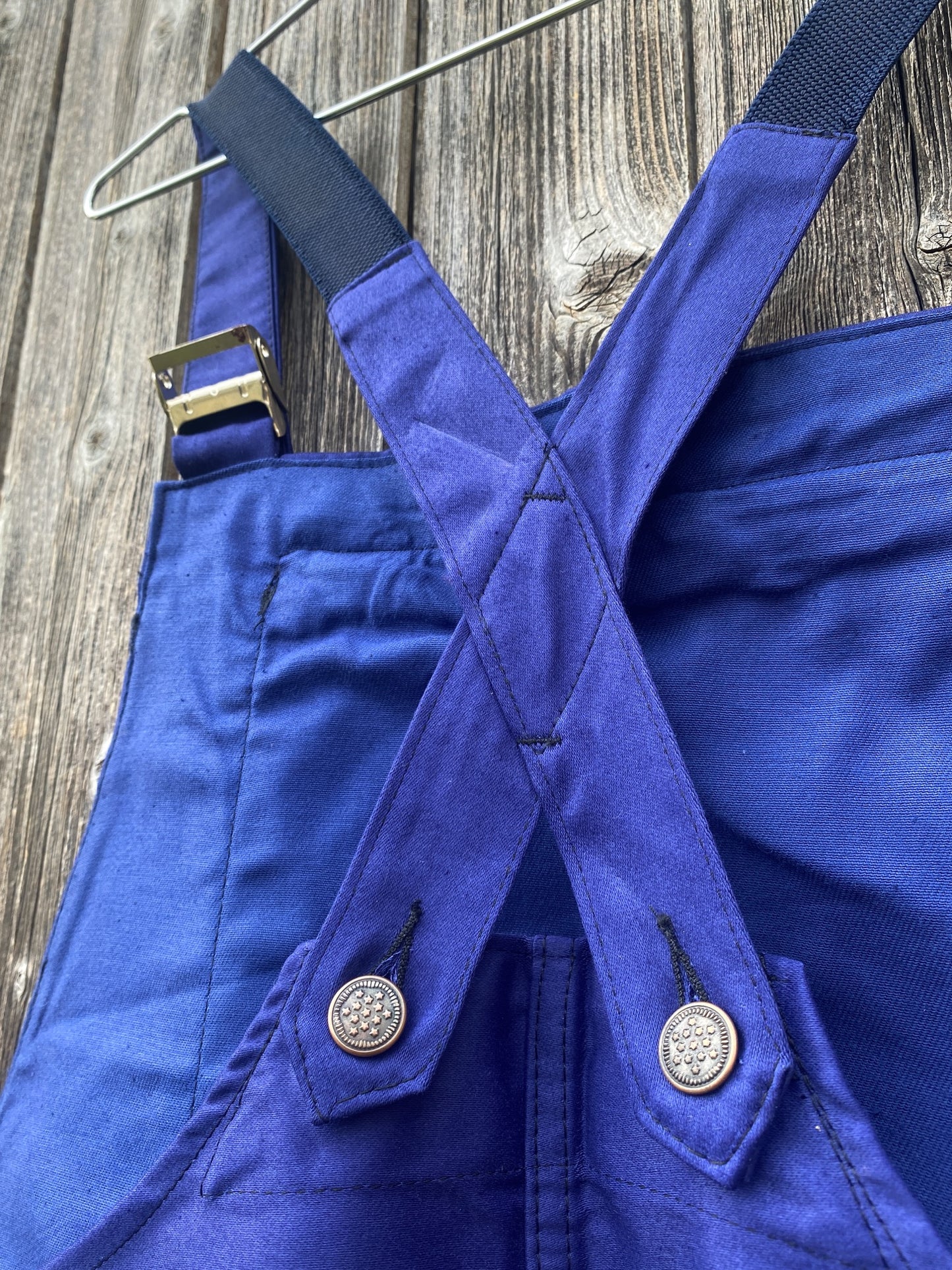 1970s Moleskine « Barbe Bleu » French Dungarees, Deadstock, Size XL