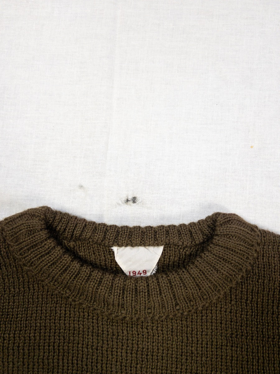 1940s French Army Wool Sweater, Deadstock, Size XS