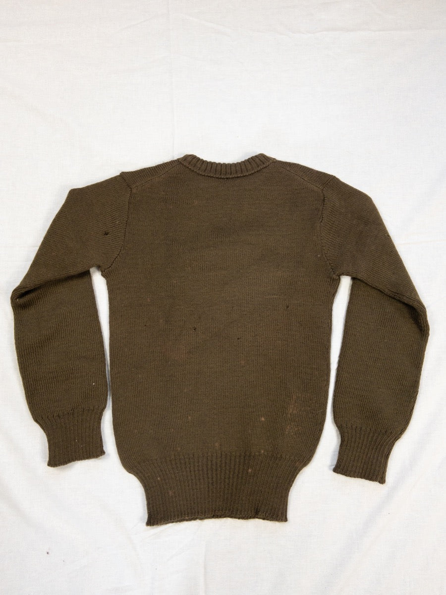 1940s French Army Wool Sweater, Deadstock, Size XS