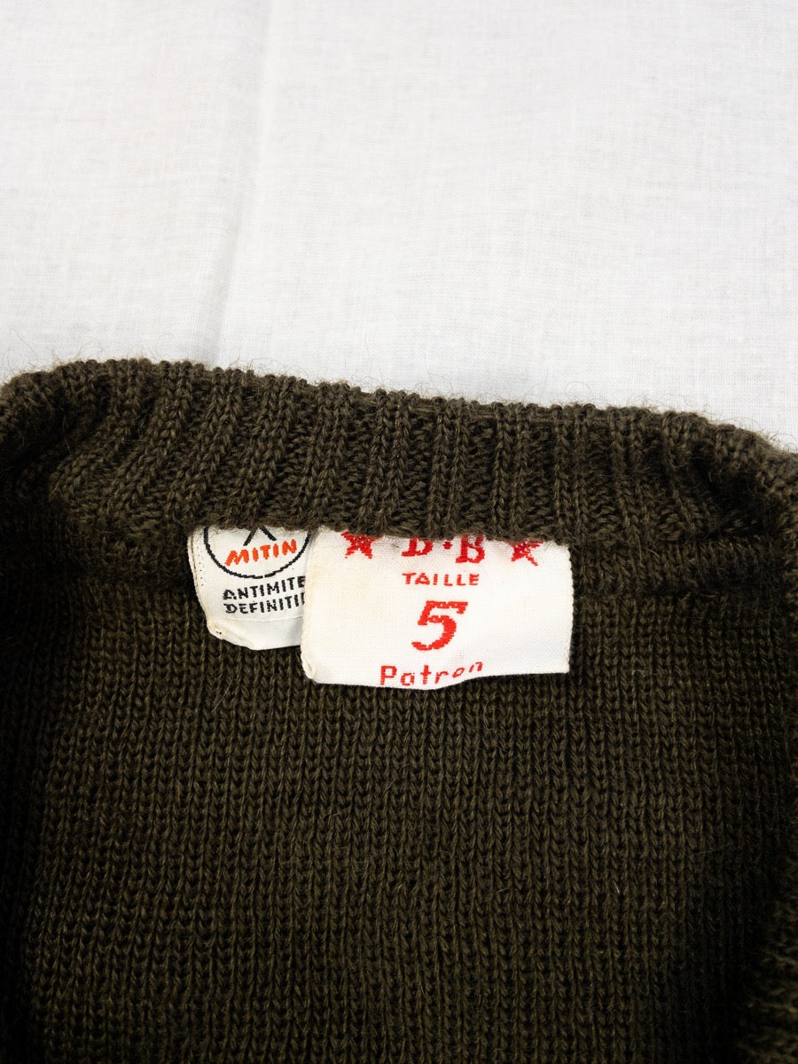 1950s French Army Wool Sweater, Deadstock, Size XS & S