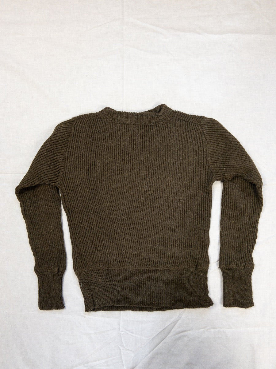 1940s French Army Wool Sweater, Deadstock, Size XXS