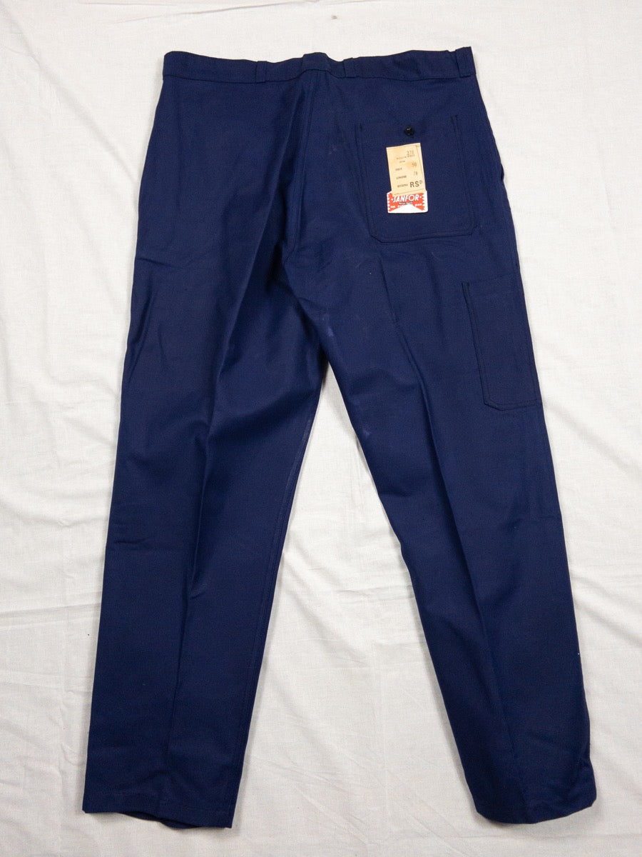 1960s French Blue « Le Mineur » Chore Suit, Jacket & Pants, Deadstock, Size XL