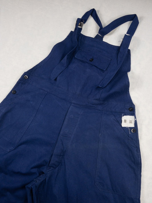 1960s French Blue Dungarees, Size 2XL
