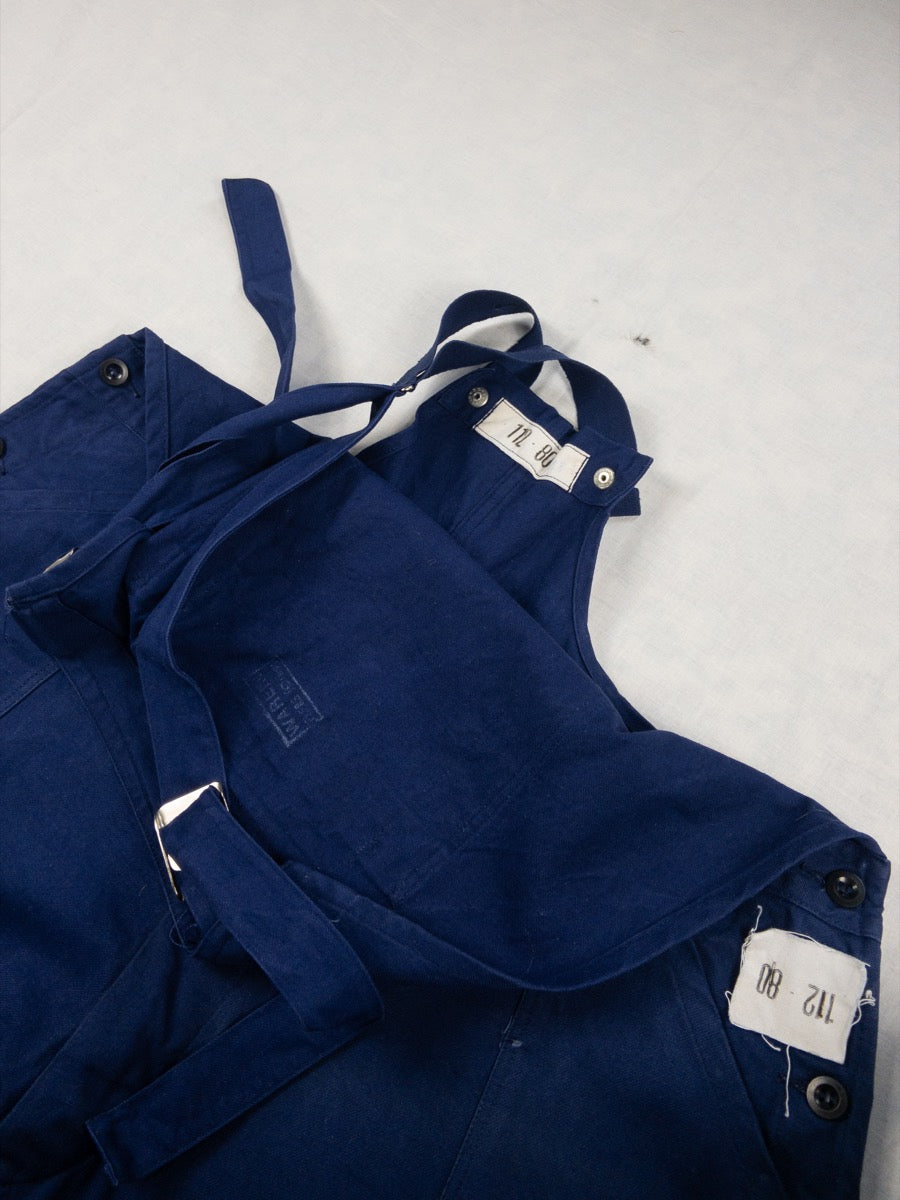 1960s French Blue Dungarees, Size 2XL
