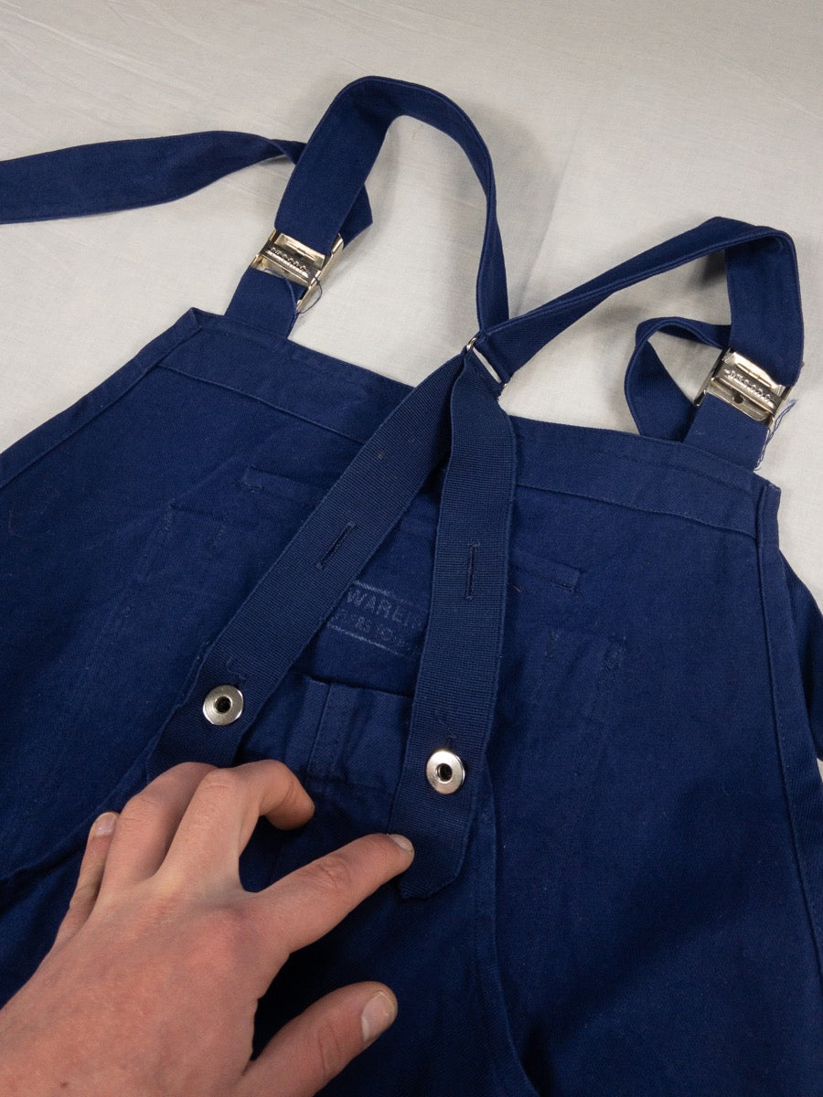 1960s French Blue Dungarees, Size 2XL