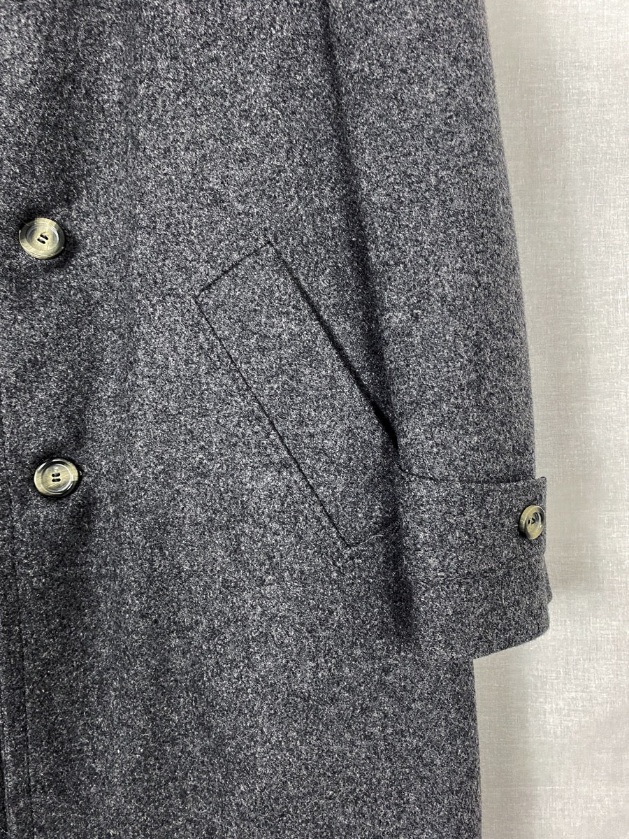 1980s Wool Long Coat, Overcoat, Size L